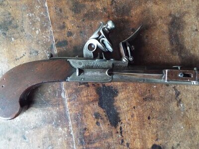 E. & G. Higham Flintlock Pocket Bayonet Pistol .38 Muzzleloader