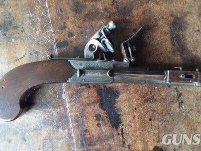 E. & G. Higham Flintlock Pocket Bayonet Pistol .38 Muzzleloader