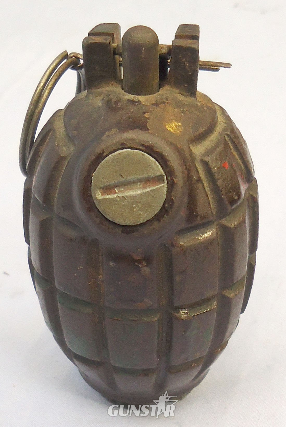 INERT DEACTIVATED. WW2, 1940 Dated Mills No.36M MK1, Hand Grenade by T. Ashead and Sons. Sn - 23143 INERT DEACTIVATED. WW2, 1940 Dated Mills No.36M MK1, Hand Grenade by T. Ashead and Sons. Sn - 23143 Various Other Ammunition - {CATEGORY} in 