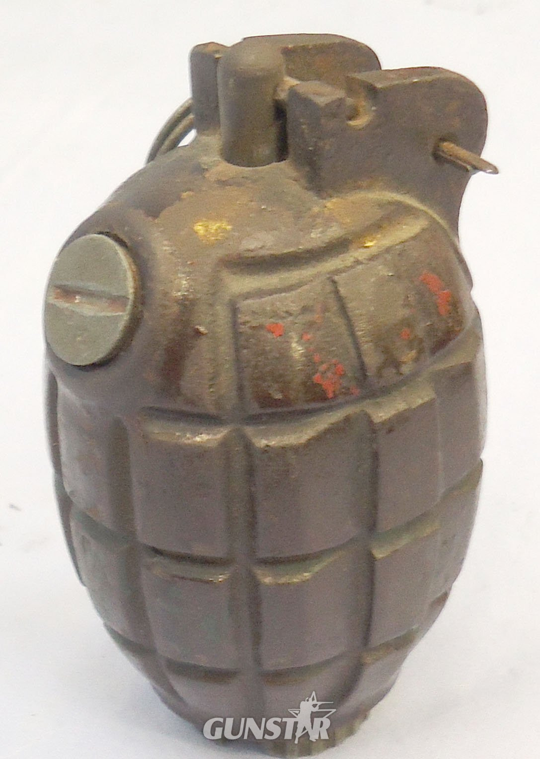 INERT DEACTIVATED. WW2, 1940 Dated Mills No.36M MK1, Hand Grenade by T. Ashead and Sons. Sn - 23143 INERT DEACTIVATED. WW2, 1940 Dated Mills No.36M MK1, Hand Grenade by T. Ashead and Sons. Sn - 23143 Various Other Ammunition - {CATEGORY}