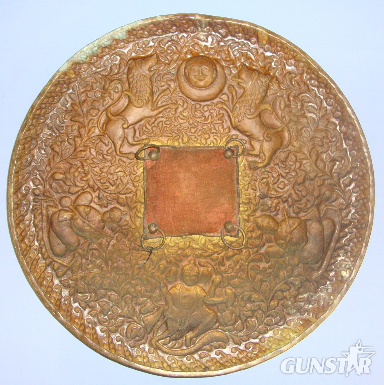  19th Century Islamic Indo-Persian Mughal Native Warrior’s Brass Dhal Fighting Shield. Sn 21449:11  Antique & Militaria