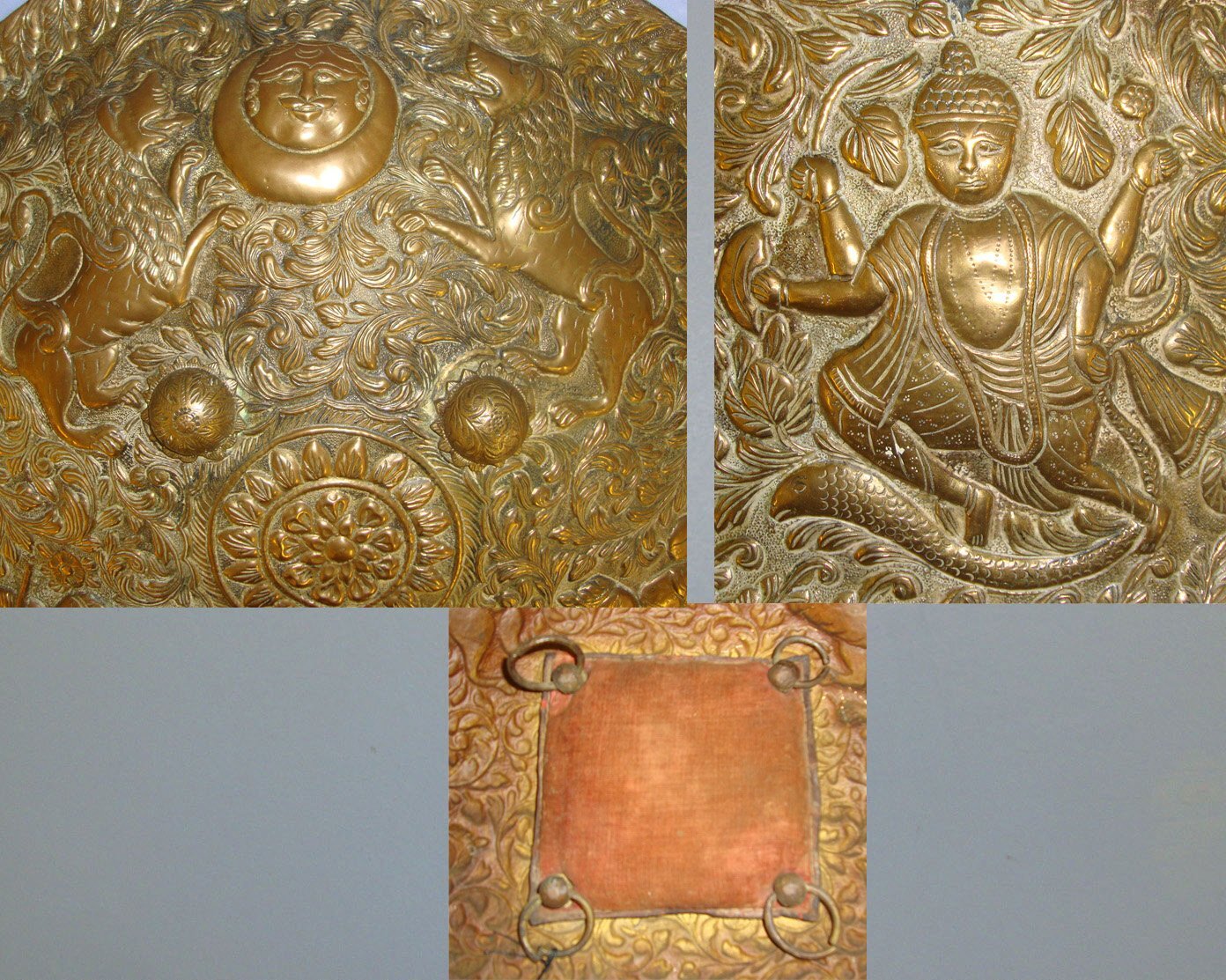 19th Century Islamic Indo-Persian Mughal Native Warrior’s Brass Dhal Fighting Shield. Sn 21449:11  Antique & Militaria