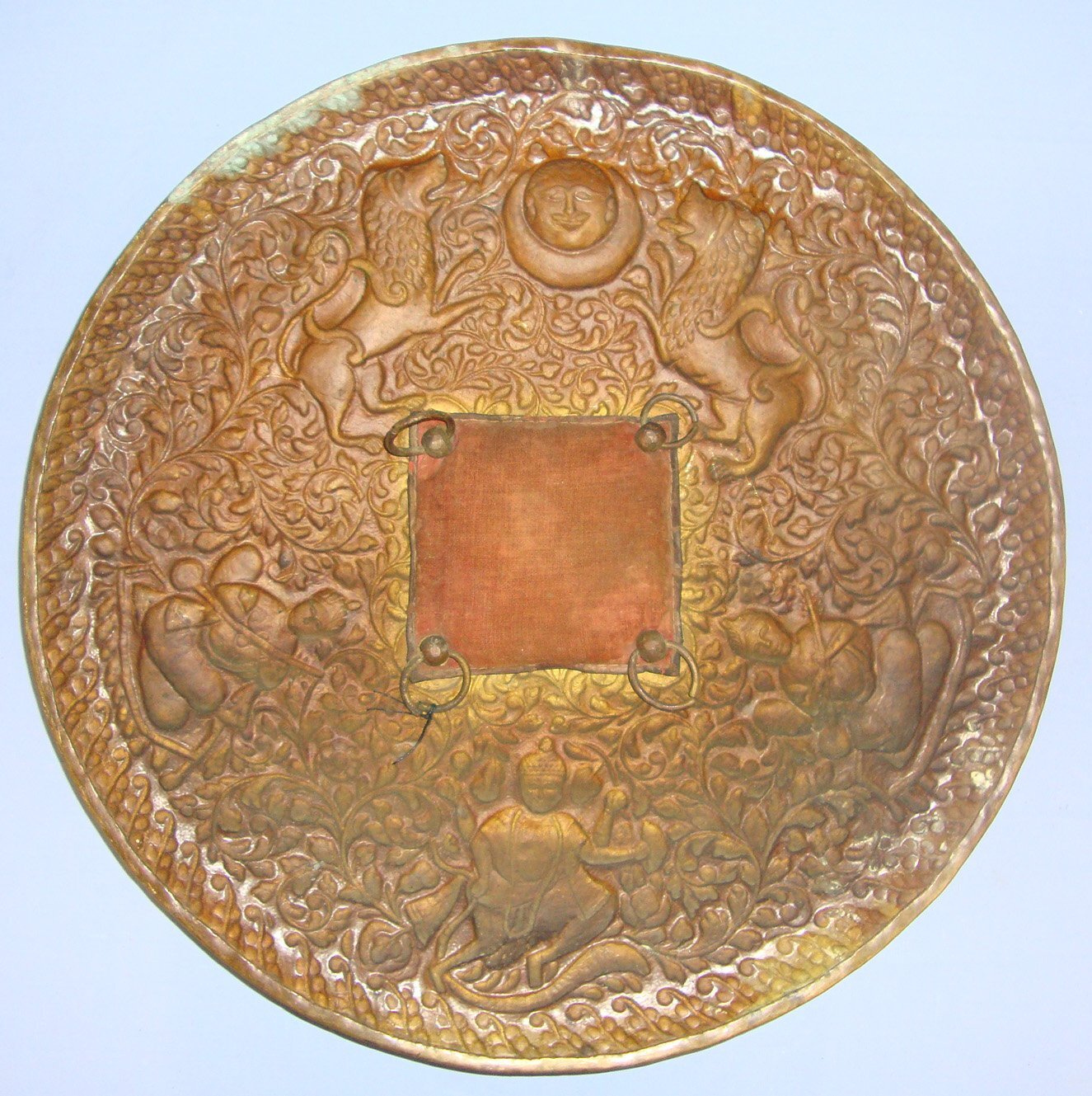  19th Century Islamic Indo-Persian Mughal Native Warrior’s Brass Dhal Fighting Shield. Sn 21449:11  Antique & Militaria