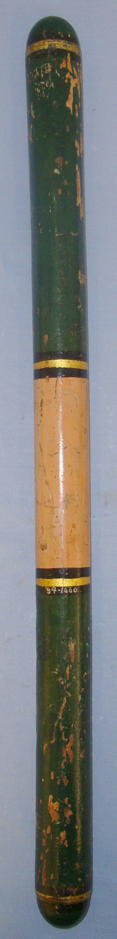  LARGE**UNUSUAL 3 PANEL FORM**Victorian Queen’s Crown Hand Painted Decoration Wood Tip Staff / Police Truncheon ‘Officer Of Police 60’. Sn 21108  Antique & Militaria
