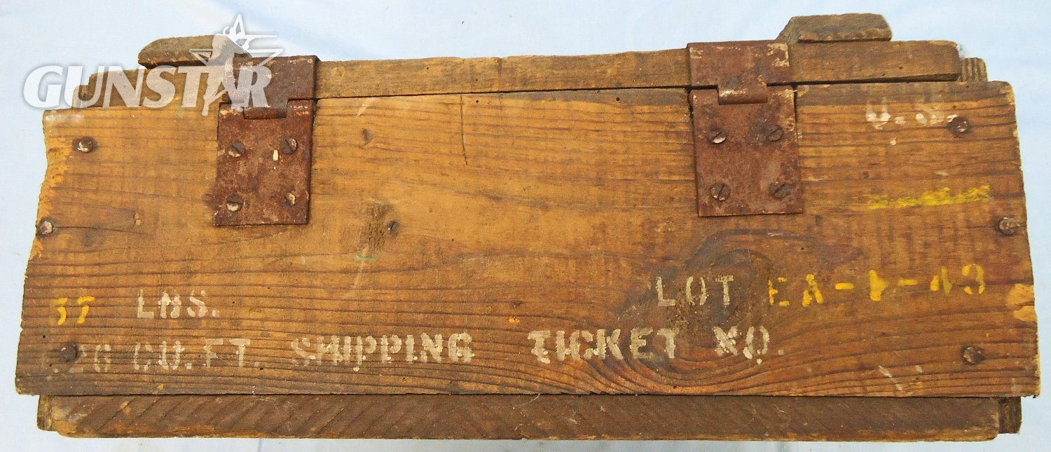 {CATEGORY} - British, WW2, 1943 Dated Mills 36M Hand Grenade Wooden Transit Box for Twenty Five 36M Grenades. - O 2112 British, WW2, 1943 Dated Mills 36M Hand Grenade Wooden Transit Box for Twenty Five 36M Grenades. - O 2112  Other Ammunition