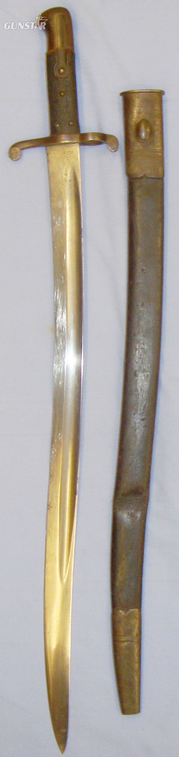 British Pattern 1856 Yatahgan Sword Bayonet and Scabbard. BAYO 363 Bayonet in 