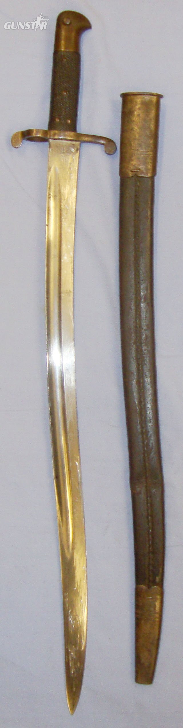 British Pattern 1856 Yatahgan Sword Bayonet and Scabbard. BAYO 363 Bayonet