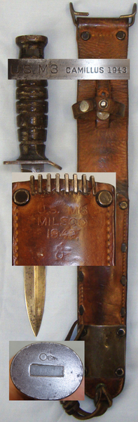 *Rare 1943 WWII U.S. M3 Fighting Knife and M6 Scabbard. 18891. Knive