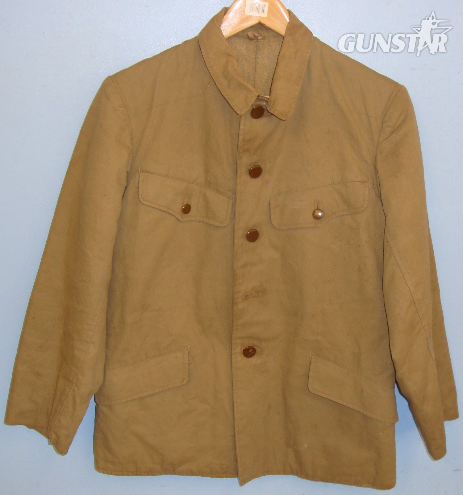WW2 Japanese Soldier\'s Uniform Khaki Quilted Winter Tunic. Sn 18554.  Clothing in 