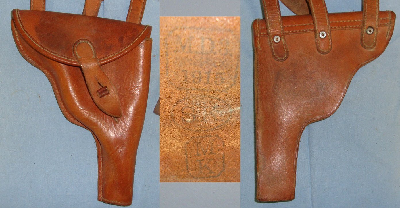 RARE**WW1 1915 Leather Holster Belt Rig For Medium Frame Austro Hungarian M1898 Rast Gasser 4 ½” Barrel 8mm Calibre Military Revolvers. Sn 21234:2 Care & Storage