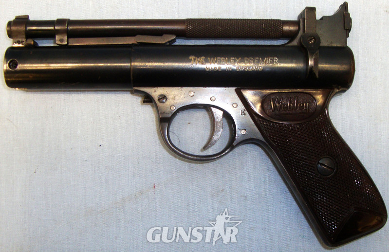 Early 1970\'s Webley Premier \'E\' Series .22 Calibre Air Pistol With Brown Grips. AI 711. Early 1970\'s Webley Premier \'E\' Series .22 Calibre Air Pistol With Brown Grips. AI 711. .22 in 