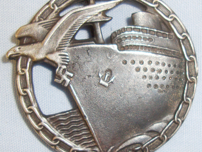 Original/Scarce* Kriegsmarine ‘Blockade Runners Badge with Makers Mark ‘Richard Feix Gablonz a.d.N’. N 115. Original/Scarce* Kriegsmarine ‘Blockade Runners Badge with Makers Mark ‘Richard Feix Gablonz a.d.N’. N 115. Antique & Militaria