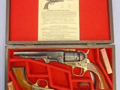 Colt Cased Pair, MINT, Colt .36 Colt Pocket 5 Shot Deactivated (UK Spec) Pistol & Non Firing .31 Colt 1849 5 Shot Pocket Pistols. Sn - 22643:16 .31 Revolver
