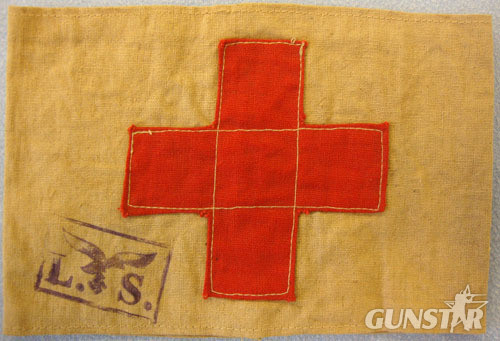WW2 German Medic Red Cross 2 Piece Arm Band With L. S. (Pilot School) and the Lu WW2 German Medic Red Cross 2 Piece Arm Band With L. S. (Pilot School) and the Lu Clothing in 