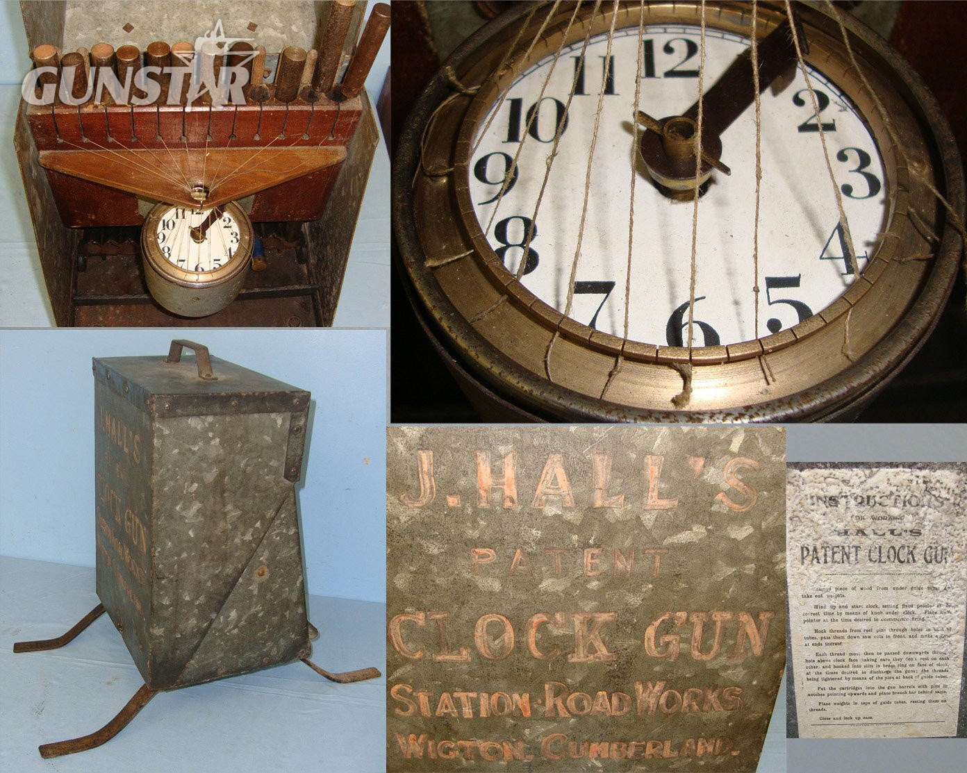  RARE**FULLY WORKING**British John H. Hall, Station Works, Wigton, Cumbria, 1902 Patent 16 Bore Pin Fire Obsolete Calibre Gun Clock Bird / Pest Scarer. Sn 22183 Semi-Auto 16 Bore/gauge