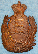 Victorian (c1860) Shako Plate for 27th (Bolton) Lancashire Rifle Volunteer ‘Arms of the Palatine on Lancaster’. 19289:14. Victorian (c1860) Shako Plate for 27th (Bolton) Lancashire Rifle Volunteer ‘Arms of the Palatine on Lancaster’. 19289:14. Antique & Militaria