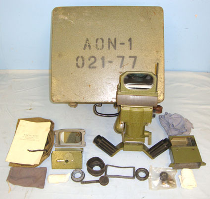 Russian Transit Cased, Soviet-Afghan War Era 1977 Russian AON-1 Prismatic Tank / Russian AON-1 Prismatic Tank / Armoured Vehicle Gun Sight With Accessories Sight & Optic