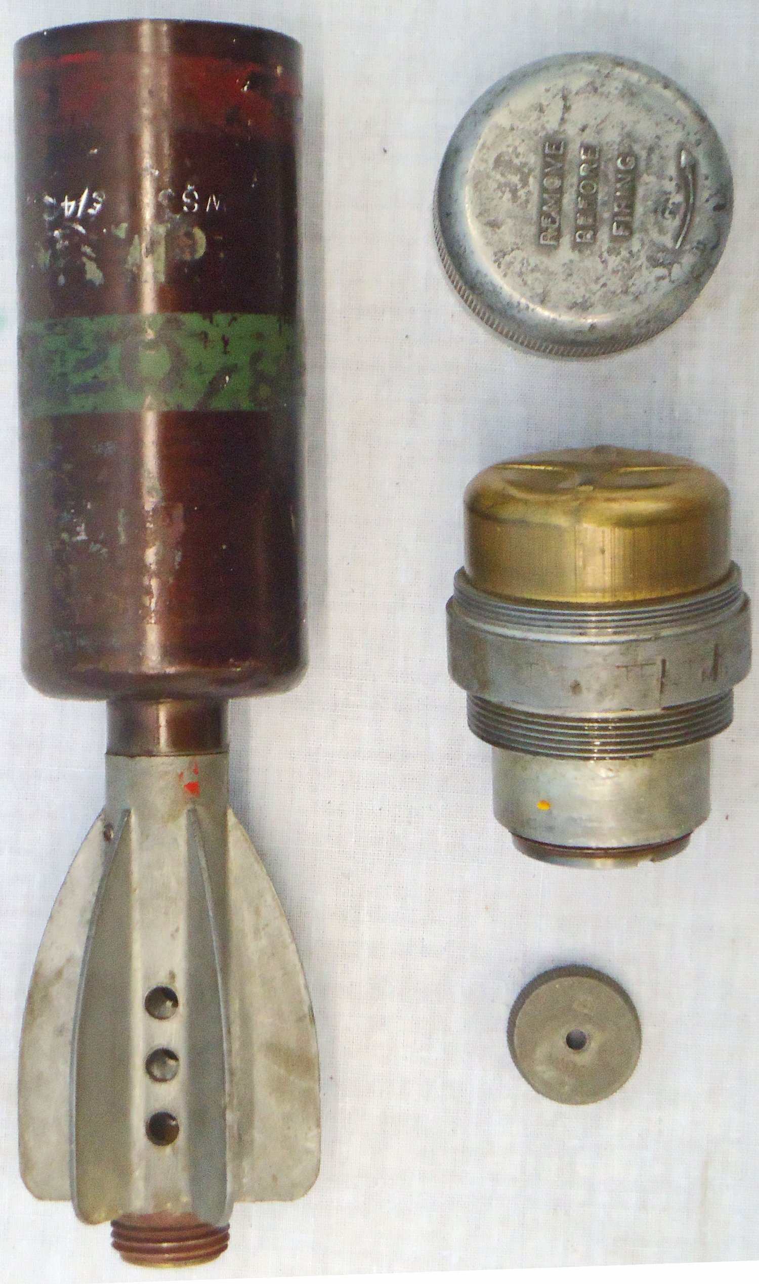 DEACTIVATED INERT. Unfired, MINT, British, 1941 Dated, 2 Inch (High Explosive) Mortar. - O 2199 DEACTIVATED INERT. Unfired, MINT, British, 1941 Dated, 2 Inch (High Explosive) Mortar. - O 2199  Other Ammunition - {CATEGORY}