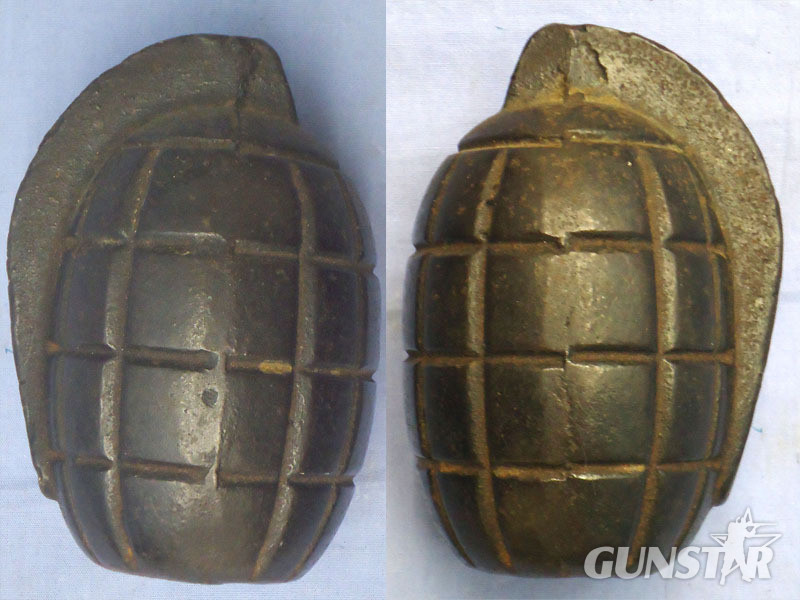INERT. Rare, WW1, British, Cast Iron, Mills No 5 MK 1 Practice Hand Grenade Resembling The Mills No 5 MK 1, Hand Grenade with Lever. - O 1893 INERT. Rare, WW1, British, Cast Iron, Mills No 5 MK 1 Practice Hand Grenade Resembling The Mills No 5 MK 1, Hand Grenade with Lever. - O 1893  Other Ammunition