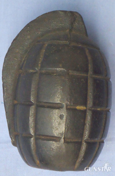{CATEGORY} - INERT. Rare, WW1, British, Cast Iron, Mills No 5 MK 1 Practice Hand Grenade Resembling The Mills No 5 MK 1, Hand Grenade with Lever. - O 1893 INERT. Rare, WW1, British, Cast Iron, Mills No 5 MK 1 Practice Hand Grenade Resembling The Mills No 5 MK 1, Hand Grenade with Lever. - O 1893  Other Ammunition in 