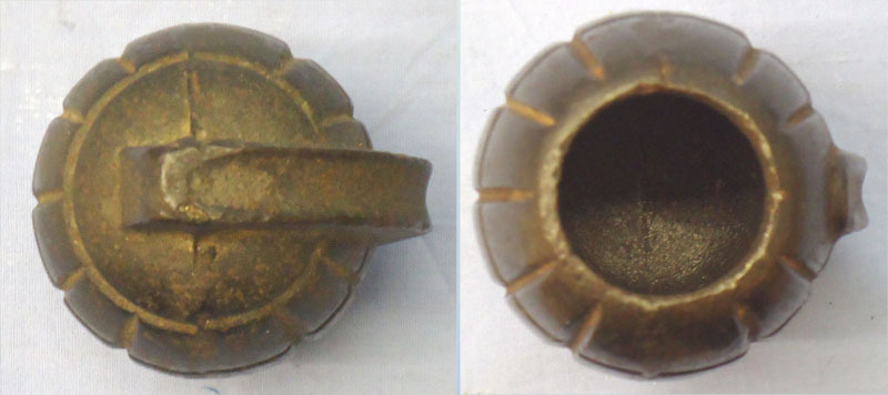  INERT. Rare, WW1, British, Cast Iron, Mills No 5 MK 1 Practice Hand Grenade Resembling The Mills No 5 MK 1, Hand Grenade with Lever. - O 1893 INERT. Rare, WW1, British, Cast Iron, Mills No 5 MK 1 Practice Hand Grenade Resembling The Mills No 5 MK 1, Hand Grenade with Lever. - O 1893  Other Ammunition