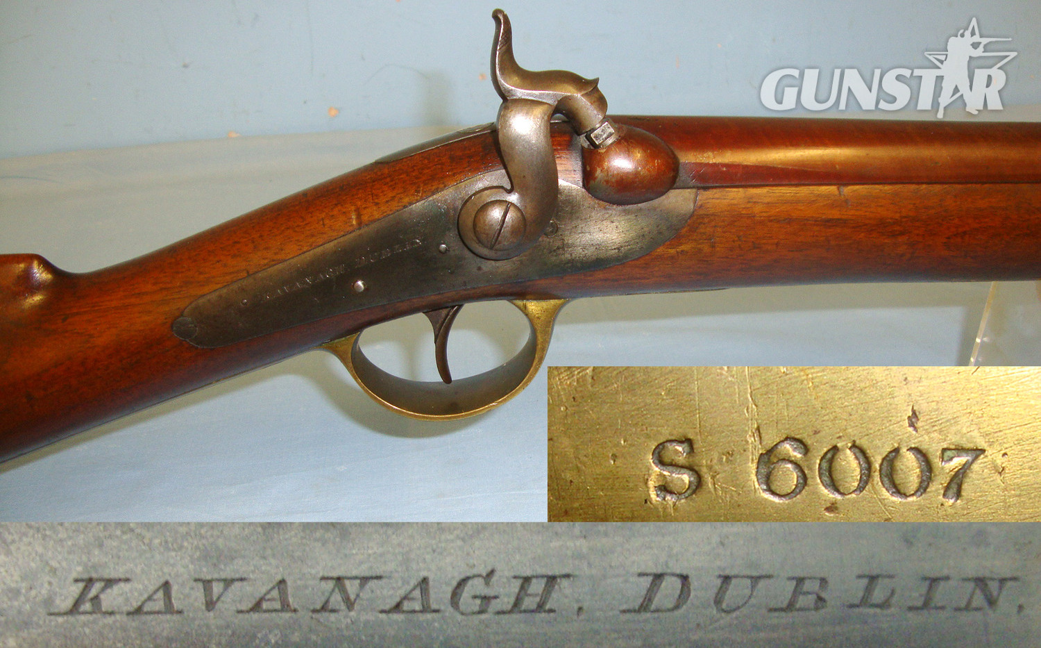 Kavanagh & Sons With Regulation Brass Furniture Irish Registration Marked ‘S6007’ (County Sligo) & Ram Rod. Sn 21271 Muzzleloader .750 Nitro Express Rifle