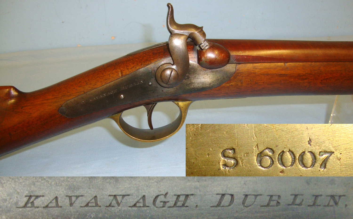 Kavanagh & Sons With Regulation Brass Furniture Irish Registration Marked ‘S6007’ (County Sligo) & Ram Rod. Sn 21271 Muzzleloader .750 Nitro Express Rifle