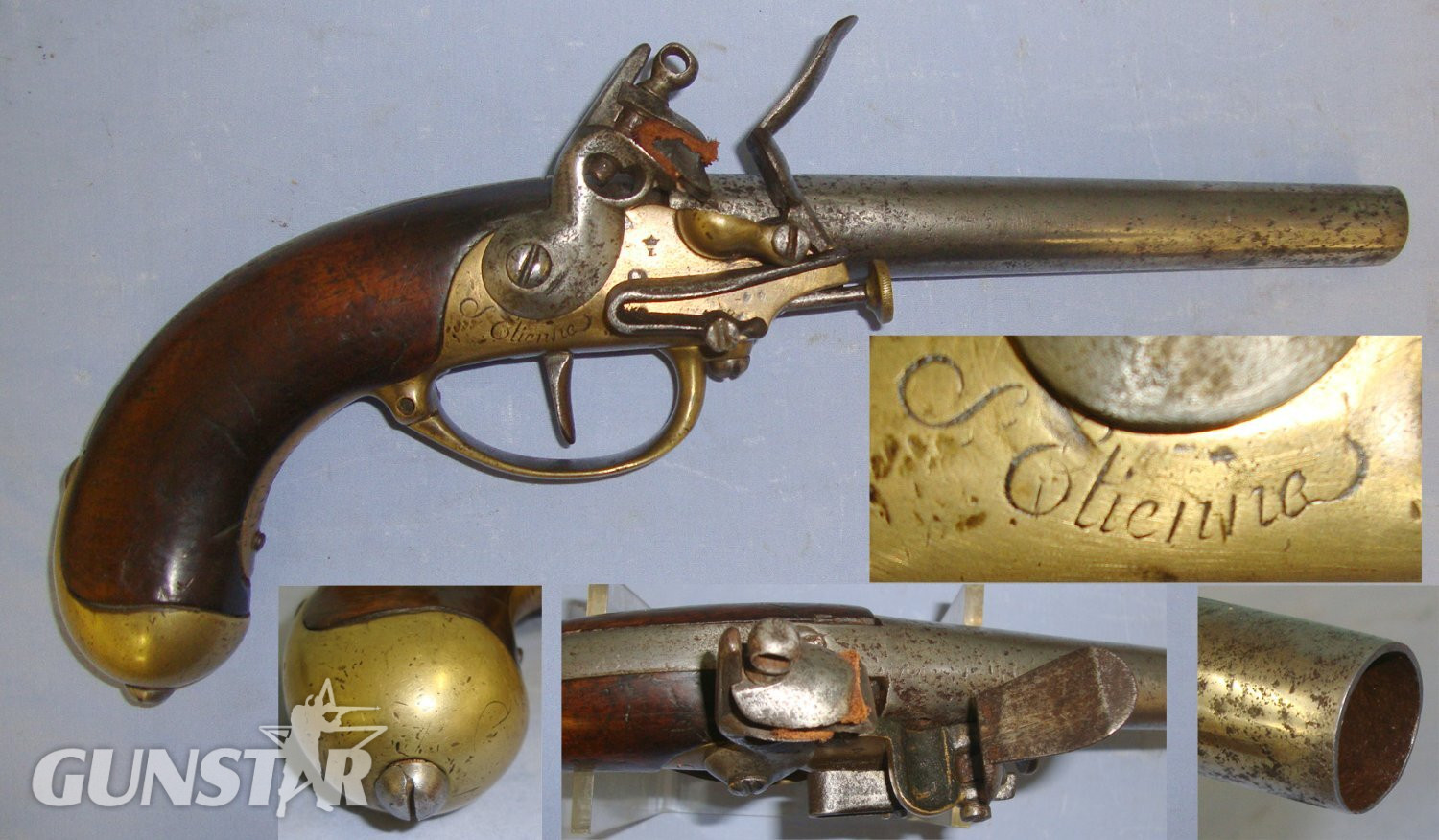 RARE**American Revolutionary War & Napoleonic Wars Era**French St Etienne Arsenal Model 1777 Cavalry Officer’s Brass Action Flintlock .650 Carbine Calibre Holster  Pistol With Ram Rod. Sn 22929 .65 Cal Muzzleloader Muzzleloader in 