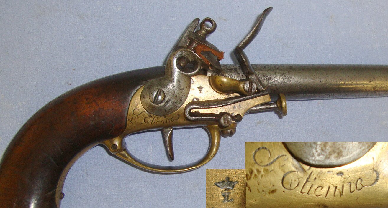 RARE**American Revolutionary War & Napoleonic Wars Era**French St Etienne Arsenal Model 1777 Cavalry Officer’s Brass Action Flintlock .650 Carbine Calibre Holster  Pistol With Ram Rod. Sn 22929 .65 Cal Muzzleloader Muzzleloader