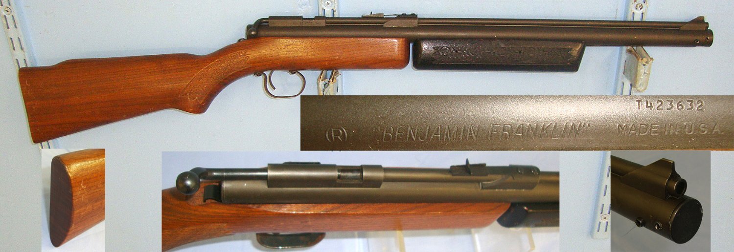 RARE TO FIND IN UK**1970’s Benjamin Franklin USA Model 342 Single Shot .22 Calibre Pneumatic Pump Action Air Rifle. Sn 23616 air rifle .22 in 