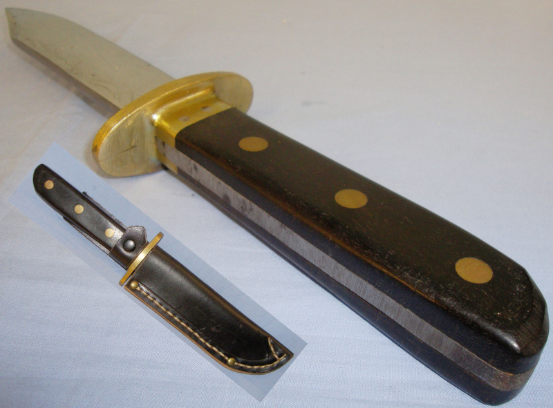 Post WWII Private Purchase U.S. Military Fighting Knife & Sheath. 8424:35. Knive