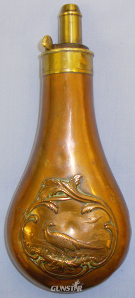 Victorian 19th Century Copper and Brass \'Pheasant\' Powder Flask by Dixon & Sons. Sn 10915 Victorian 19th Century Copper and Brass \'Pheasant\' Powder Flask by Dixon & Sons. Sn 10915 Other Accessory in 