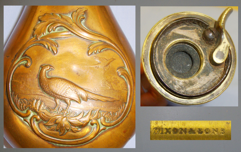 Victorian 19th Century Copper and Brass \'Pheasant\' Powder Flask by Dixon & Sons. Sn 10915 Victorian 19th Century Copper and Brass \'Pheasant\' Powder Flask by Dixon & Sons. Sn 10915 Other Accessory