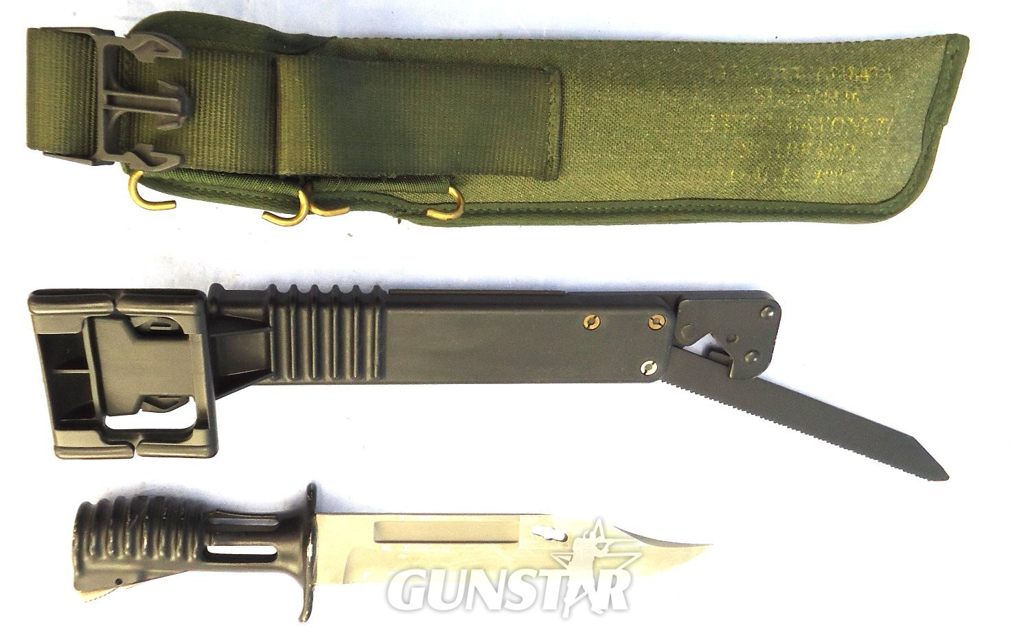 {CATEGORY} - British L3A1 Bayonet Scabbard and Frog for the SA80 Rifle. BAYO 367 Bayonet in 