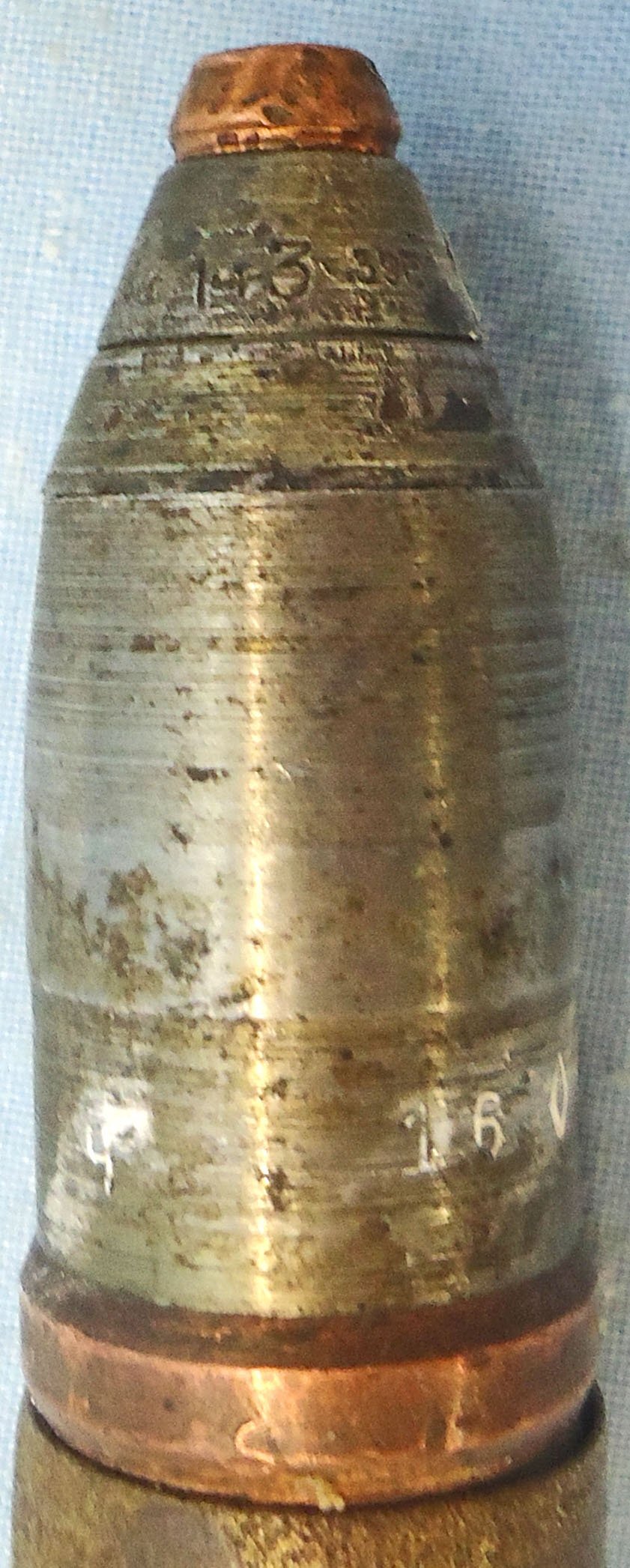 INERT DEACTIVATED. Soviet, Rare, WW2,1943 Dated 20mm (20x99R) ShVAK TYPE OZ HE (High Explosive) Aircraft Cannon Round. - O 2182 Soviet, Rare, WW2,1943 Dated 20mm (20x99R) ShVAK TYPE OZ HE (High Explosive) Aircraft Cannon Round. - O 2182  Other Ammunition - {CATEGORY}