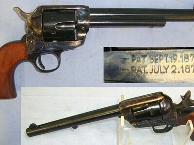MINT**BLANK FIRING**Italian Pietta Colt Model 1873 Army Peacemaker Buntline .380 (9mm) Blank Calibre Single Action Six Shot Revolver With Blue & Colour Case Hardened Finish Sn 23848:82 revolver - Blank Firing