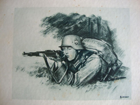  German WW2 Signed Certificate Of Training, To Rifleman K. Hohenberger, Dated 193 Original Researchable German WW2 Signed Certificate Of Training, To Rifleman K.  Other Accessory