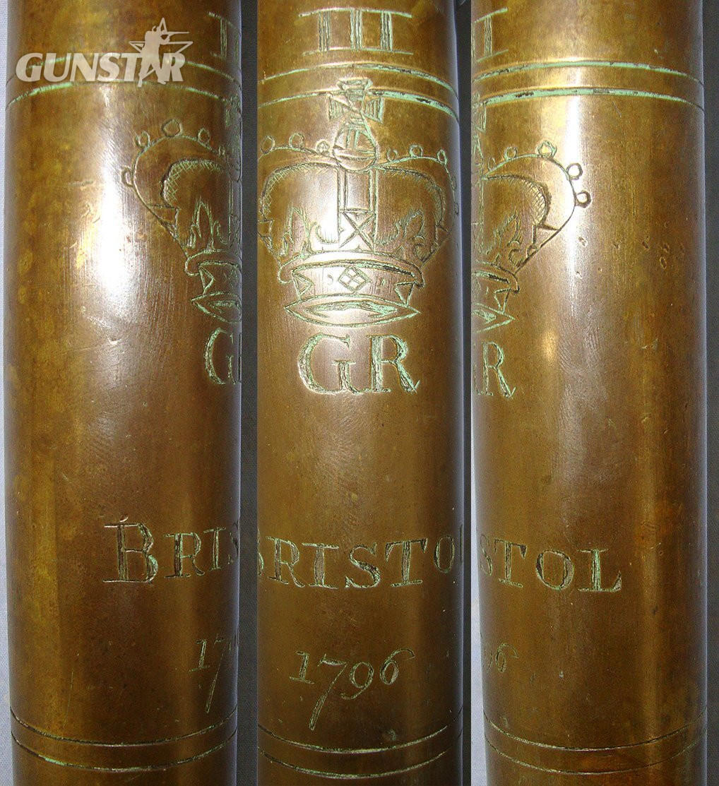 English, Bristol 1796 Dated King George III Engraved Brass & Wood Tipstaff / Stave. Sn 23051  Antique & Militaria