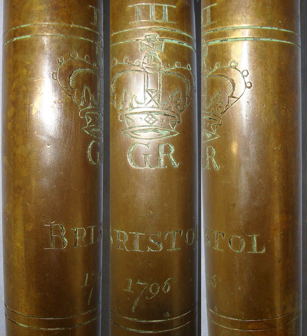 English, Bristol 1796 Dated King George III Engraved Brass & Wood Tipstaff / Stave. Sn 23051  Antique & Militaria