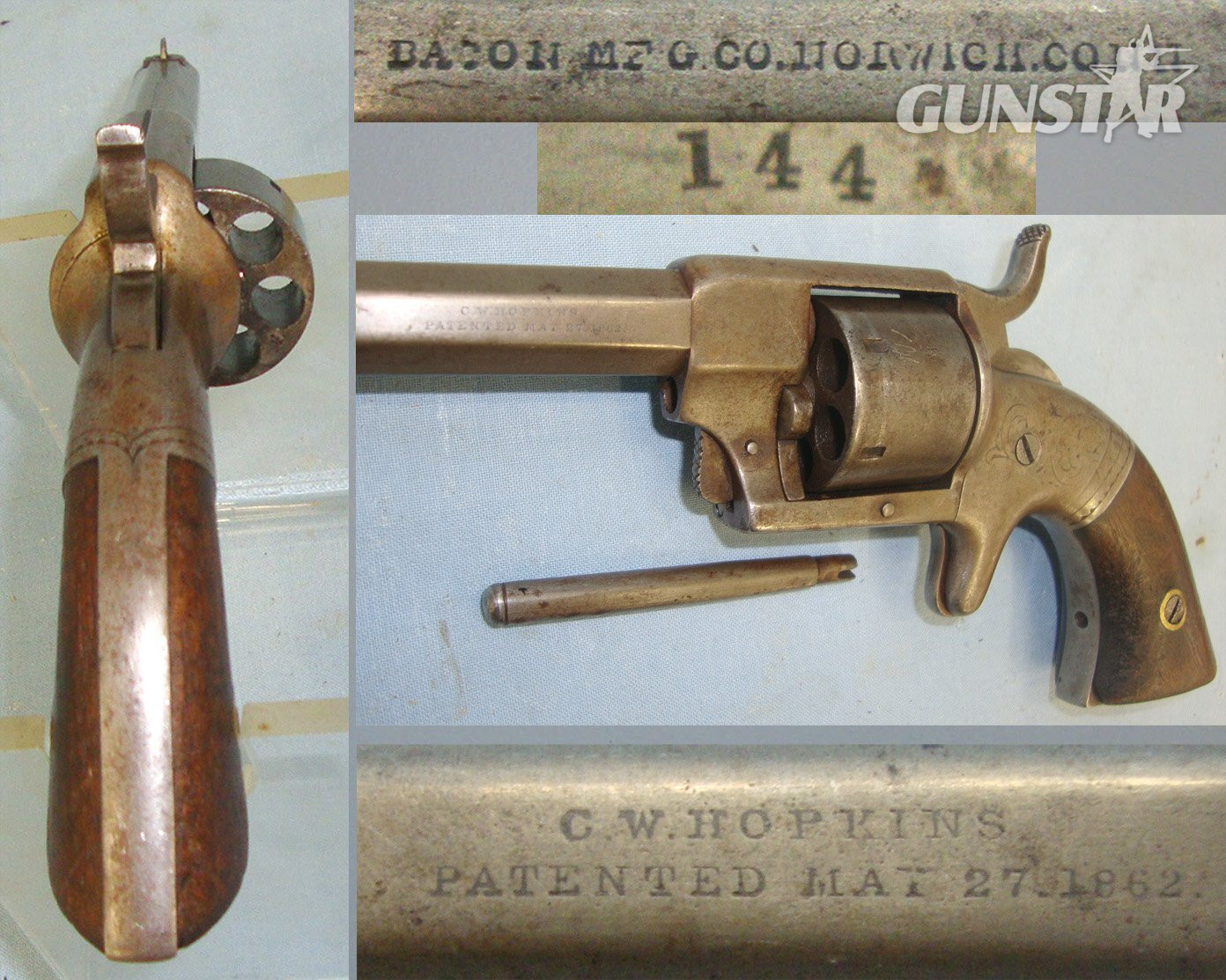 Bacon Arms Co. Under Barrel Removable Ejector Rod. Sn 22643:11 .32 Revolver