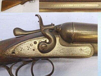 C.G. Bartley (London) C. G. Bartley, London. 12 Bore Double Barrel Side By Side, Side Lock Hammer Sporting Shotgun With Rebounding Hammers. **1989 UK DEACTIVATION CERTIFICATED**. Sn - 14330 Side By Side 12 Bore/gauge