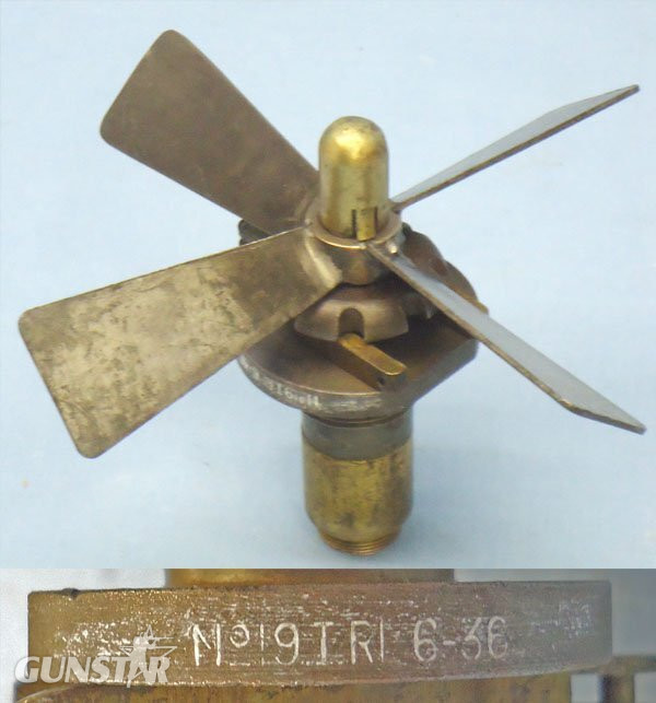 INERT DEACTIVATED. British Tail Pistol Number 19 Mark I (1936 Dated) Bomb Fuze. - O 2181 British Tail Pistol Number 19 Mark I (1936 Dated) Bomb Fuze. - O 2181  Other Ammunition in 
