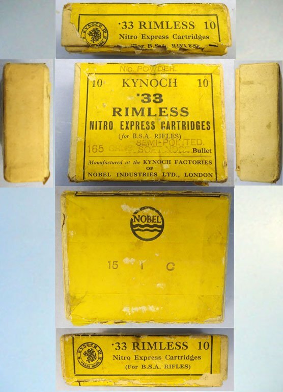 INERT DEACTIVATED. British Original Kynoch 10 Round Box of Unfired .33 Belted Rimless Nitro Express (17.8 x 89R) Big Game Rifle Cartridge. Sn - 22787:20 INERT DEACTIVATED. British Original Kynoch 10 Round Box of Unfired .33 Belted Rimless Nitro Express (17.8 x 89R) Big Game Rifle Cartridge. Sn - 22787:20 Various Other Ammunition