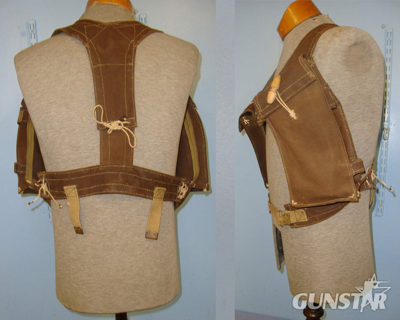  MINT**UNISSUED**Original WW2 1945 British WD Commando Skeleton Assault Jerkin / Vest By W&G With 4 Original Bren Gun Magazines. Sn 21305  Clothing