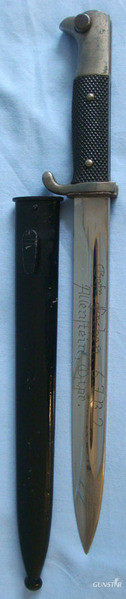 Christians Solingen .Nazi M98 Dress Bayonet By Christians Solingen & Scabbard. Bayonet