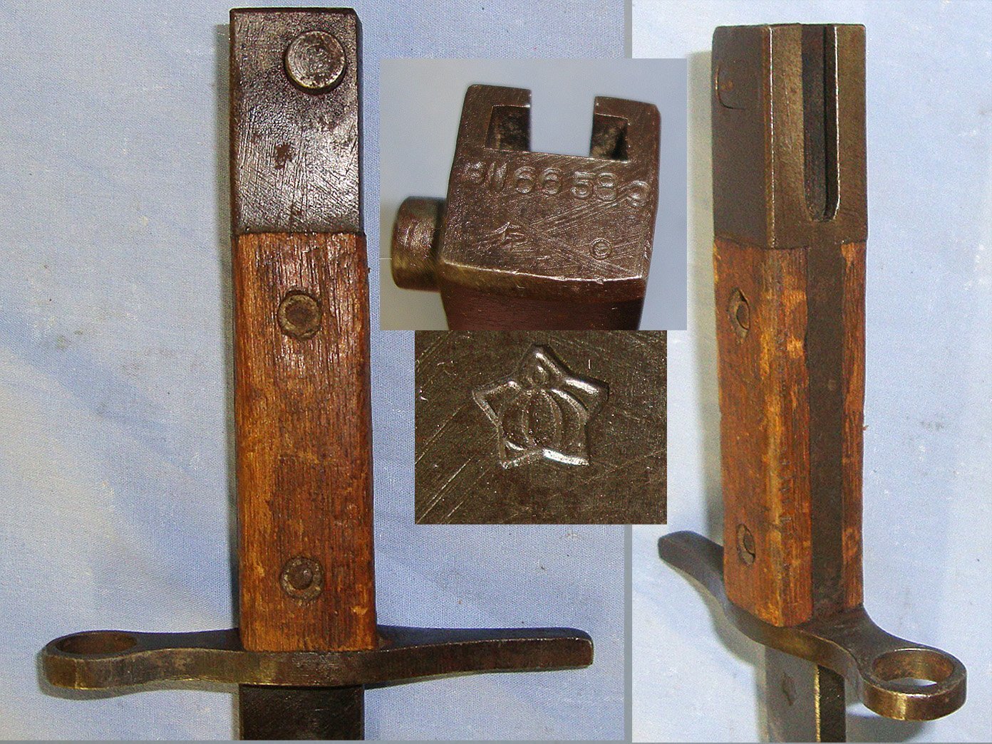 RARE**LATE WW2 'LAST DITCH' Japanese Type 30 Arisaka Rifle Bayonet By Jinsen Arsenal (Japanese Occupied Korea) Variation R & Wood Scabbard With Steel Fittings. Sn 23463 Bayonet