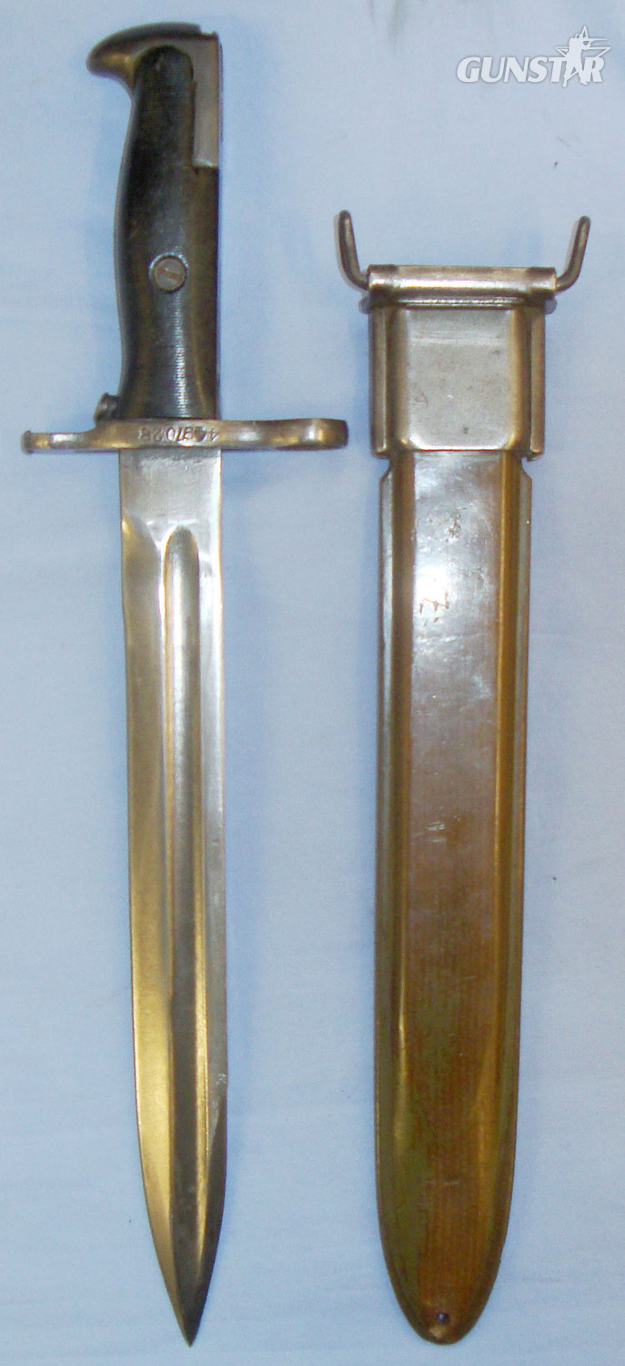  WWII Dated U.S. M1905E1/M1 1943 Bayonet and Scabbard for the Garand Rifle. 20821:6. Bayonet