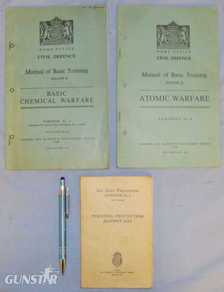 Three Home Office Civil Defence Training Manuals on Chemical/Atomic Warfare. BO 442. Three Home Office Civil Defence Training Manuals on Chemical/Atomic Warfare. BO 442. Other Accessory in 