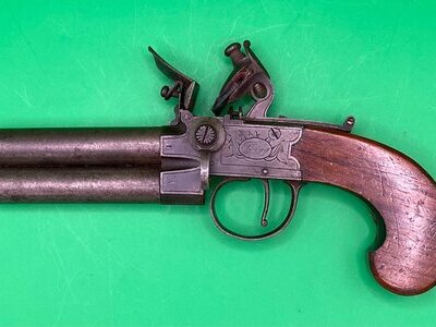 Twigg Tap Action Double Barreled Flintlock Pistol Obsolete Muzzleloader
