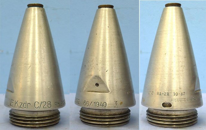INERT DEACTIVATED. German, WW2, 1940 Dated EKzdr C/28 Kriegsmarine Nose Fuze. - O 2158 EKzdr C/28 Kriegsmarine Nose Fuze. - O 2158  Other Ammunition